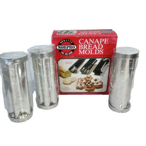Vintage NORPRO Canape Bread Molds Professional Tinned Steel Bakeware 3pc Set
